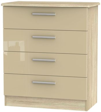Knightsbridge Mushroom and Oak 4 Drawer Chest