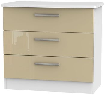 Knightsbridge Mushroom and White 3 Drawer Small Chest