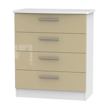 Knightsbridge Mushroom and White 4 Drawer Chest
