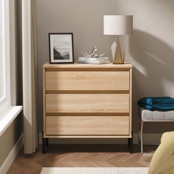 Leona Bardolino Oak 3 Drawer Chest