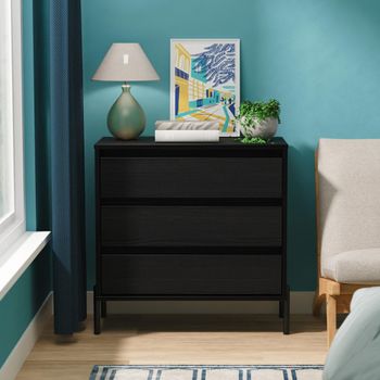 Leona Black Ash 3 Drawer Chest
