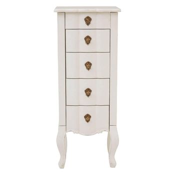 Loire White 5 Drawer Narrow Chest