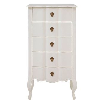Loire White 5 Drawer Wide Chest