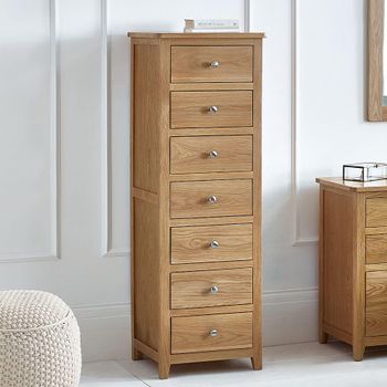 Mallory Oak 7 Drawer Tall Chest