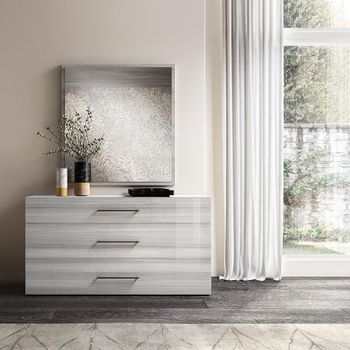 Mia Grey 3 Drawer Dresser with Handles