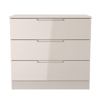 Milan Cashmere Gloss 3 Drawer Small Chest