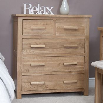 Opus Oak 3+2 Drawer Chest of Drawers