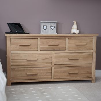 Opus Oak 4+3 Drawer Wide Chest of Drawers