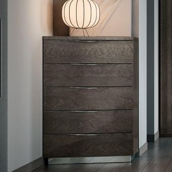 Denali Italian Silver Birch 5 Drawer Midi Chest