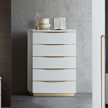 Kharma Italian White 5 Drawer Midi Chest