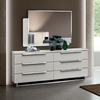 Kimera Italian White 6 Drawer Wide Chest