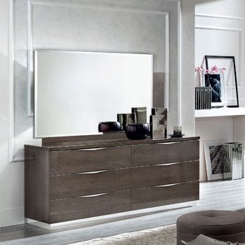 Platinum Italian 6 Drawer Medium Dresser
