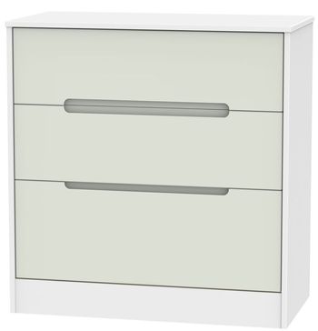Monaco Cashmere and White 3 Drawer Deep Chest