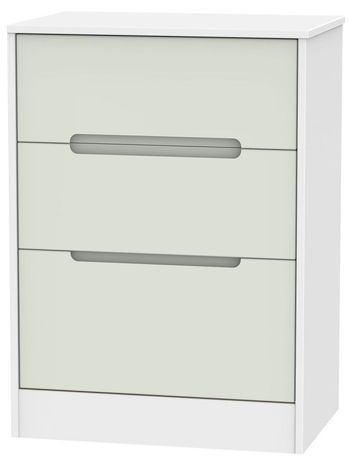 Monaco Cashmere and White 3 Drawer Deep Midi Chest
