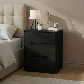 Monaco Black 3 Drawer Deep Chest