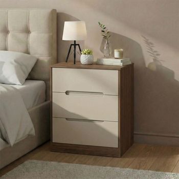 Monaco Cashmere and Carini Walnut 3 Drawer Deep Chest