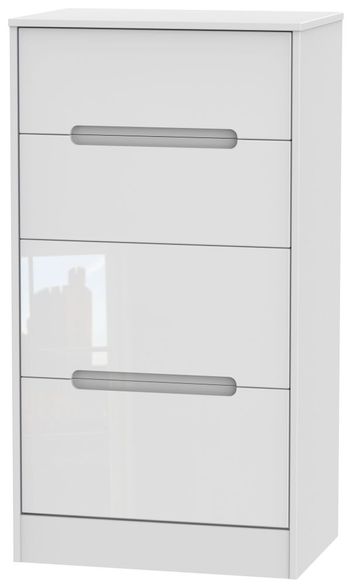 Monaco White Gloss 4 Drawer Deep Midi Chest