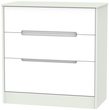 Monaco White and Cashmere 3 Drawer Deep Chest
