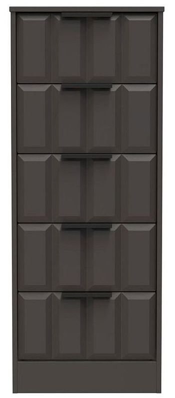 New York Graphite 5 Drawer Narrow Chest