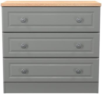 Norfolk Grey and Oak 3 Drawer Small Chest
