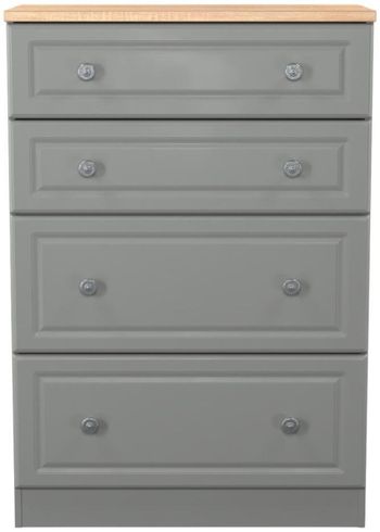 Norfolk Grey and Oak 4 Drawer Deep Chest