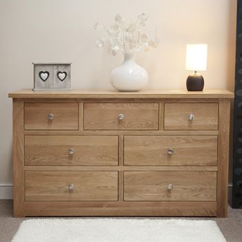 Torino Oak 4+3 Drawer Wide Chest of Drawers