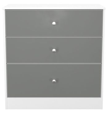 Padstow Grey and White 3 Drawer Deep Chest