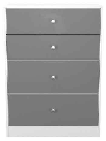 Padstow Grey and White 4 Drawer Deep Chest