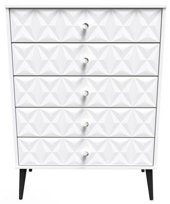 Pixel White 5 Drawer Chest