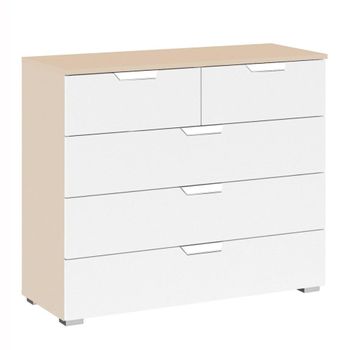 Aditio Champagne and Alpine White 3+2 Drawer Chest