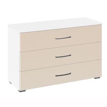 Aditio Alpine White and Champagne 3 Drawer Wide Chest