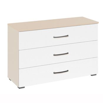Aditio Champagne and Alpine White 3 Drawer Wide Chest