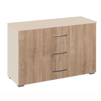 Aditio Champagne and Sonoma Oak 3 Drawer Wide Chest