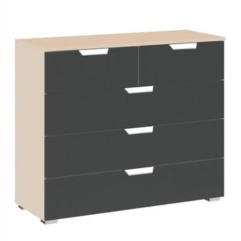 Aditio Champagne and Metallic Dark Grey 3+2 Drawer Chest