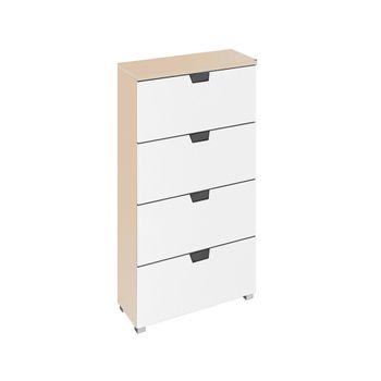 Aditio Champagne and Alpine White Narrow 4 Drawer Chest