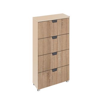 Aditio Champagne and Sonoma Oak Narrow 4 Drawer Chest