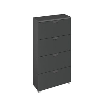 Aditio Metallic Dark Grey Narrow 4 Drawer Chest
