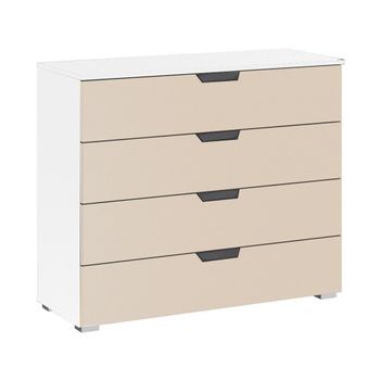 Aditio Alpine White and Champagne 4 Drawer Wide Chest