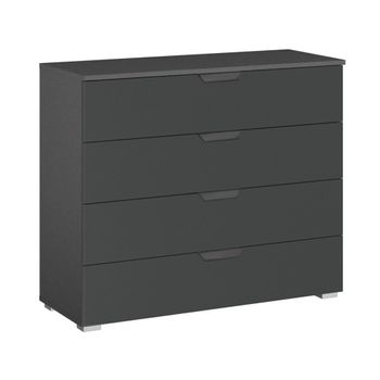 Aditio Metallic Dark Grey 4 Drawer Wide Chest