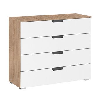 Aditio Sonoma Oak and Alpine White 4 Drawer Wide Chest