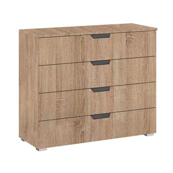 Aditio Sonoma Oak 4 Drawer Wide Chest