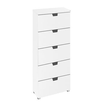 Aditio Alpine White 5 Drawer Tall Chest