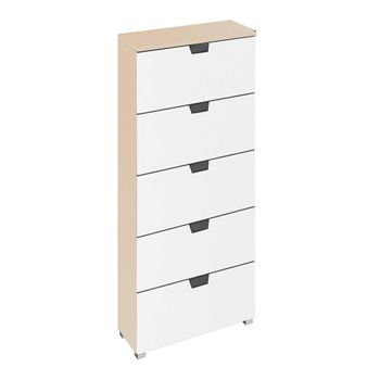 Aditio Champagne and Alpine White 5 Drawer Tall Chest