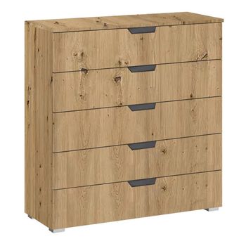 Aditio Artisan Oak 5 Drawer Wide Chest