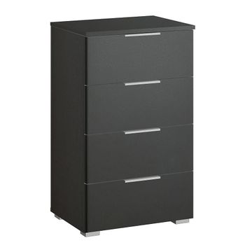 Alabama Metallic Dark Grey Narrow 4 Drawer Chest