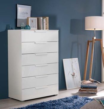 Aldono White 40cm 6 Drawer Chest