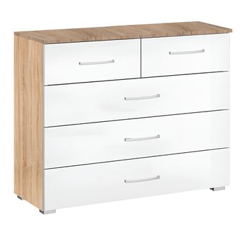 Alegro Sonoma Oak and Alpine White 3+2 Drawer Chest