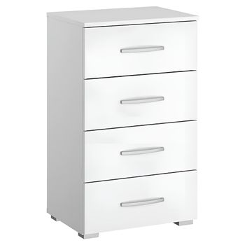 Alegro Alpine White Narrow 4 Drawer Chest