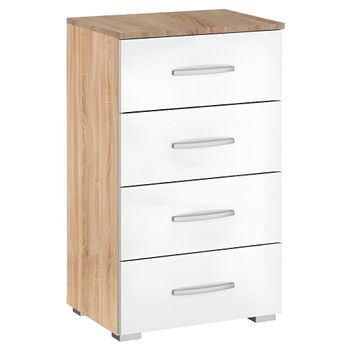 Alegro Sonoma Oak and Alpine White Narrow 4 Drawer Chest