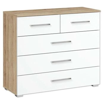 Alvor Sonoma Oak and Alpine White 3+2 Drawer Chest
